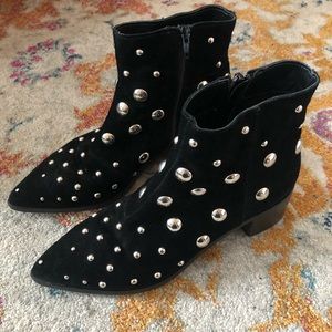 Kenneth Cole Barston Black Ankle Boots with Studs